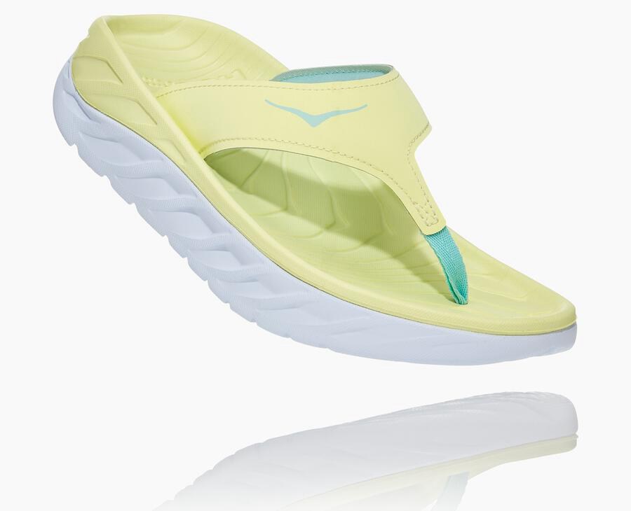 Hoka One One Sandalen Dames - Ora Recovery Flip - Geel/Wit - IX5807126